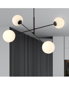 LAMPA SUFITOWA LINEAR 4-PUNKTOWA CZARNA/BIAŁE KULE EMIBIG