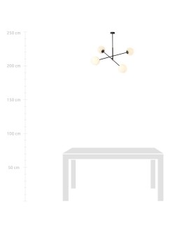 LAMPA SUFITOWA LINEAR 4-PUNKTOWA CZARNA/BIAŁE KULE EMIBIG