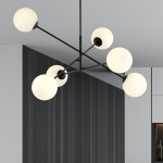 LAMPA SUFITOWA LINEAR 6-PUNKTOWA CZARNA/BIAŁE KULE EMIBIG