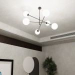 LAMPA SUFITOWA LINEAR 6-PUNKTOWA CZARNA/BIAŁE KULE EMIBIG