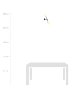 KINKIET LAMPA ŚCIENNA LINEAR K2 CZARNA/BIAŁE KULE EMIBIG