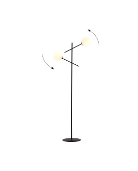 LAMPA PODŁOGOWA STOJĄCA LINEAR LP2 CZARNA/BIAŁE KULE EMIBIG