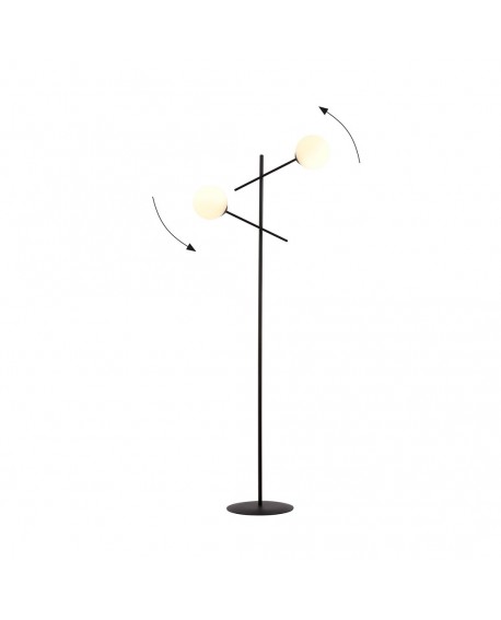 LAMPA PODŁOGOWA STOJĄCA LINEAR LP2 CZARNA/BIAŁE KULE EMIBIG