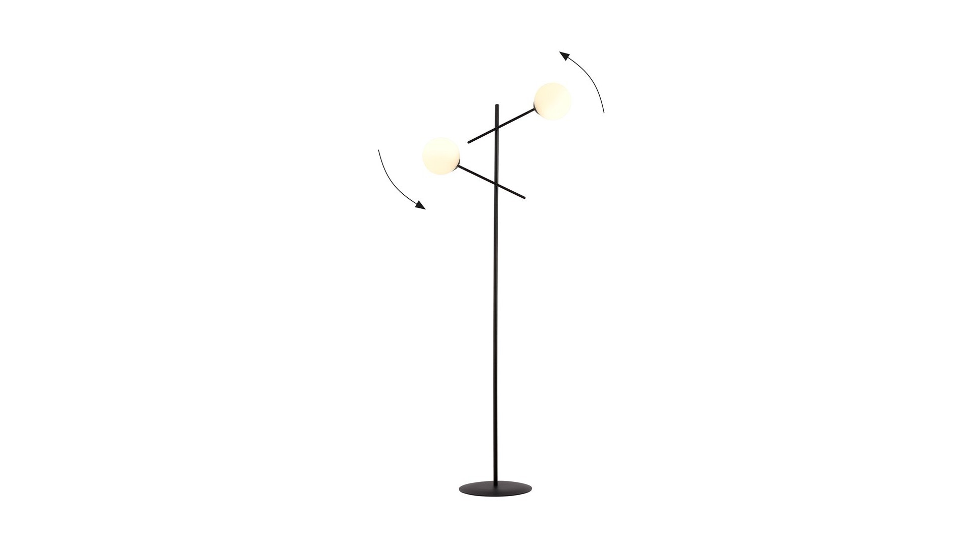 LAMPA PODŁOGOWA STOJĄCA LINEAR LP2 CZARNA/BIAŁE KULE EMIBIG
