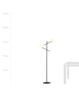 LAMPA PODŁOGOWA STOJĄCA LINEAR LP2 CZARNA/BIAŁE KULE EMIBIG