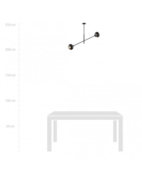 LAMPA SUFITOWA LINEAR 2-PUNKTOWA CZARNA/STRIPE EMIBIG