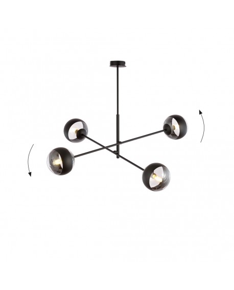 LAMPA SUFITOWA LINEAR 4-PUNKTOWA CZARNA/STRIPE EMIBIG