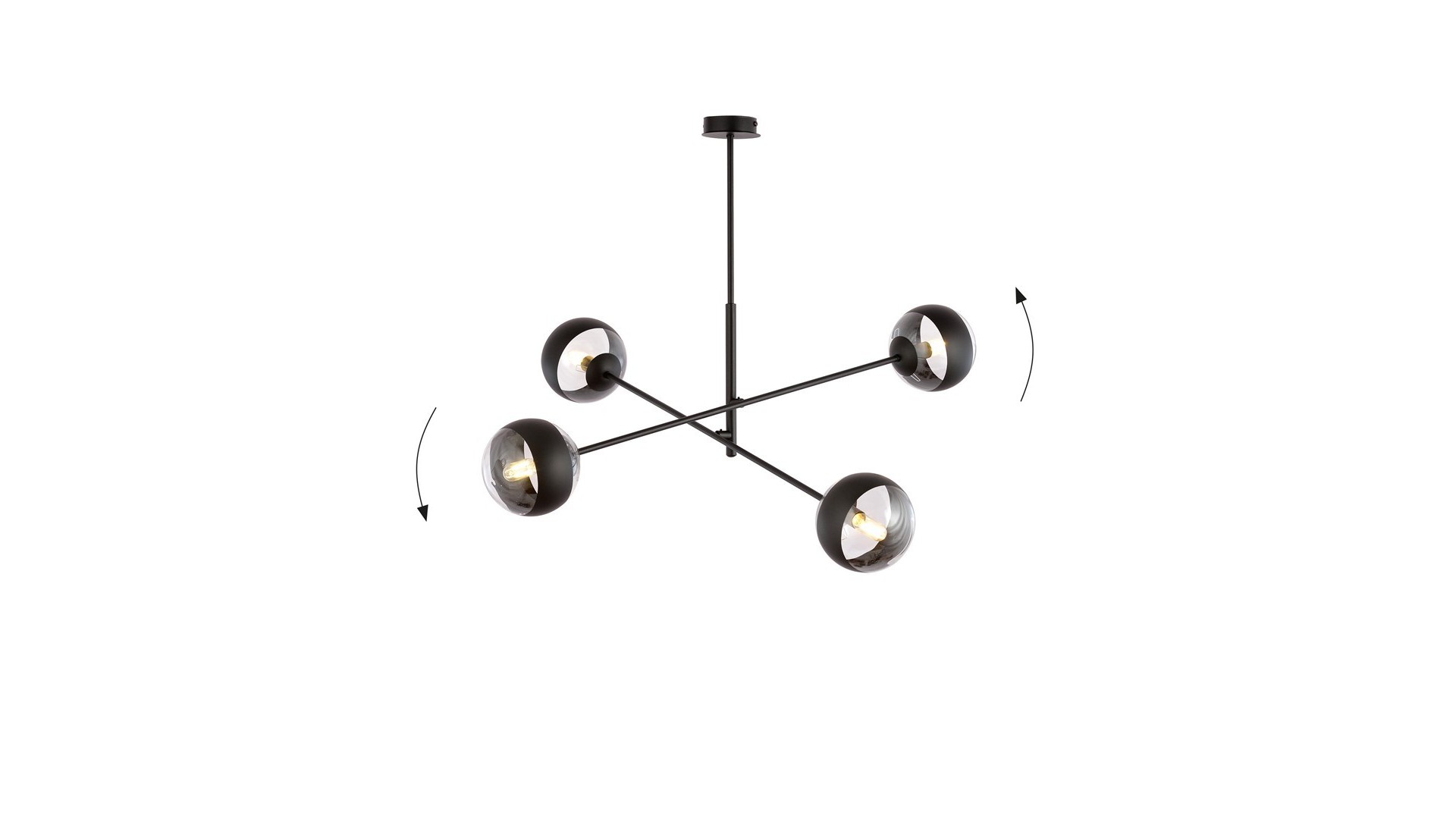 LAMPA SUFITOWA LINEAR 4-PUNKTOWA CZARNA/STRIPE EMIBIG