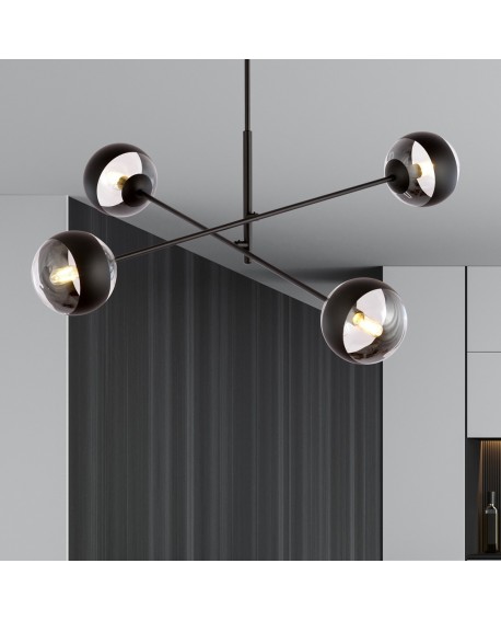 LAMPA SUFITOWA LINEAR 4-PUNKTOWA CZARNA/STRIPE EMIBIG