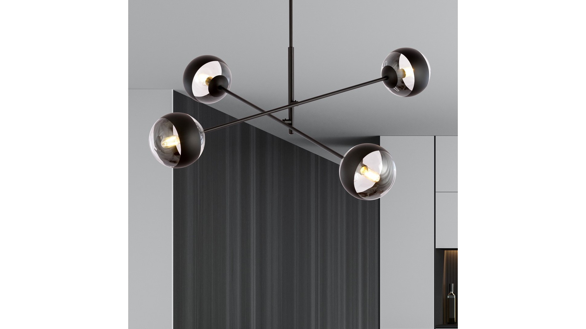 LAMPA SUFITOWA LINEAR 4-PUNKTOWA CZARNA/STRIPE EMIBIG