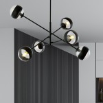 LAMPA SUFITOWA LINEAR 6-PUNKTOWA CZARNA/STRIPE EMIBIG