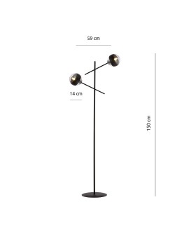 LAMPA PODŁOGOWA STOJĄCA LINEAR LP2 CZARNA/STRIPE EMIBIG