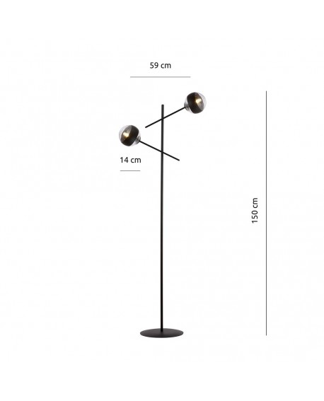 LAMPA PODŁOGOWA STOJĄCA LINEAR LP2 CZARNA/STRIPE EMIBIG