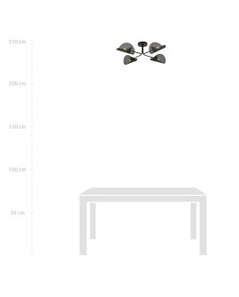 LAMPA SUFITOWA GOMEZ 4-PUNKTOWA CZARNA oprawa oświetleniowa EMIBIG