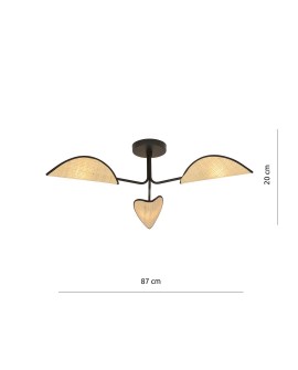 LAMPA SUFITOWA GOMEZ 3-PUNKTOWA RATTANOWA EMIBIG