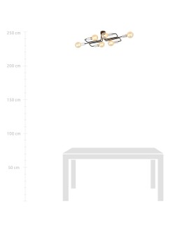 LAMPA SUFITOWA VEKEN 6-PUNKTOWA SREBRNA EMIBIG