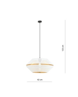 LAMPA WISZĄCA MALIA 1 BIAŁA ZŁOTA EMIBIG