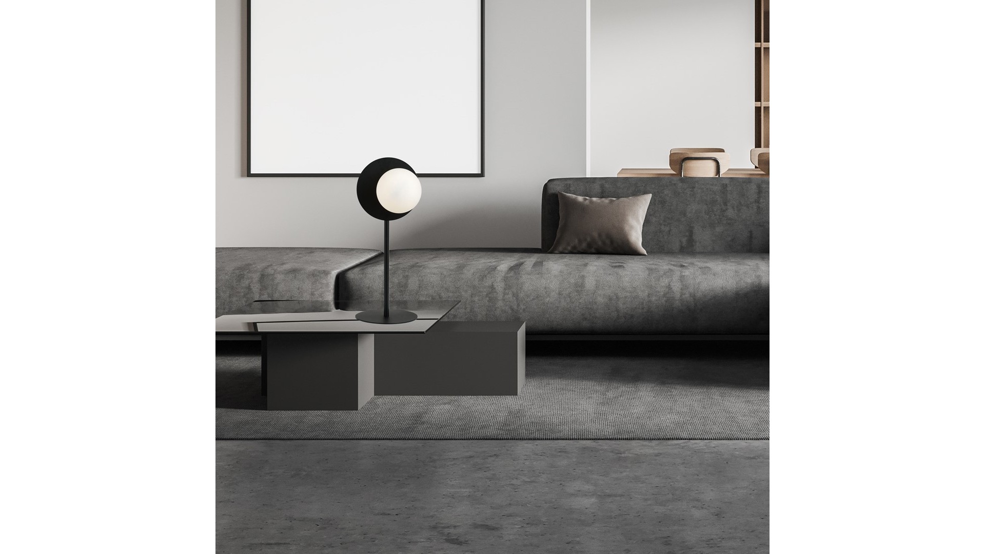 LAMPA BIURKOWA STOŁOWA OSLO LN CZARNA/BIAŁA KULA EMIBIG