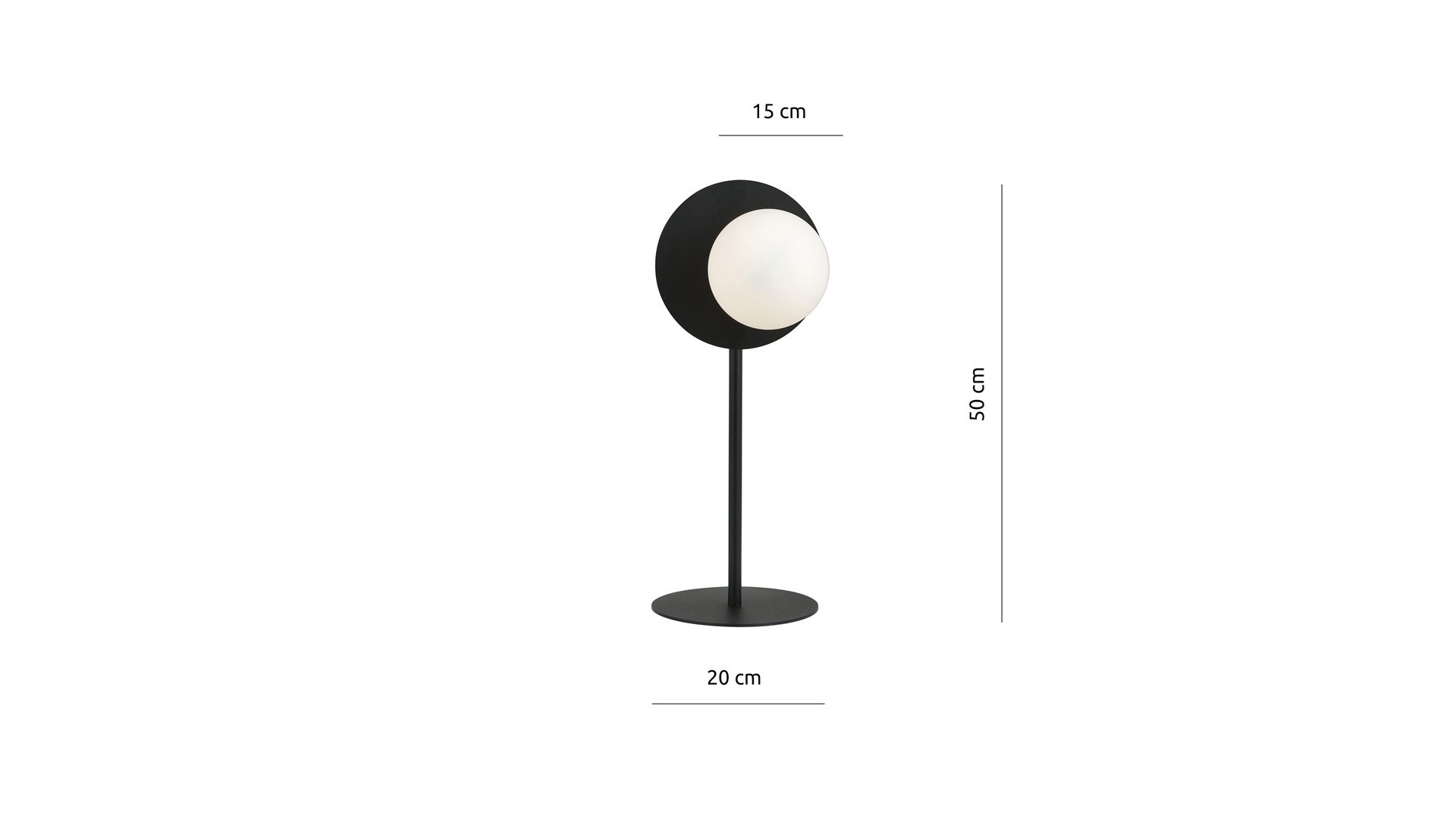 LAMPA BIURKOWA STOŁOWA OSLO LN CZARNA/BIAŁA KULA EMIBIG