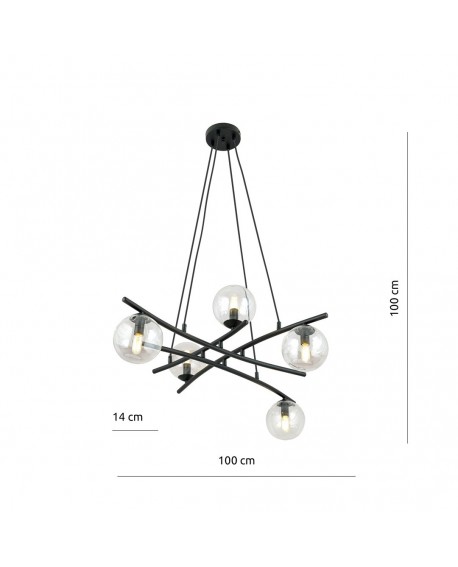 LAMPA WISZĄCA ESSA 5 PRZEZROCZYSTA EMIBIG