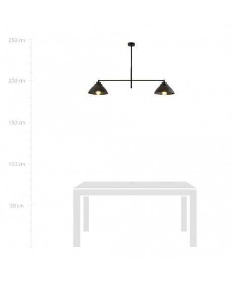 LAMPA SUFITOWA MAVERICK 2-PUNKTOWA CZARNA EMIBIG