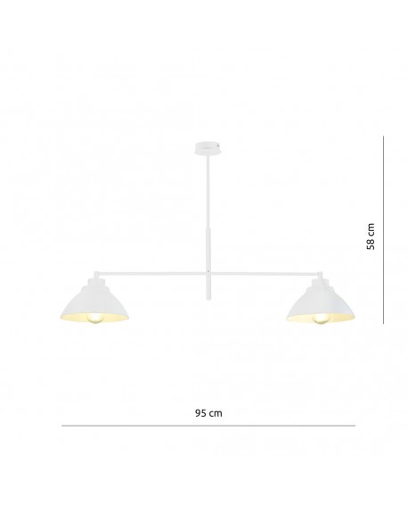 LAMPA SUFITOWA MAVERICK 2-PUNKTOWA BIAŁA EMIBIG