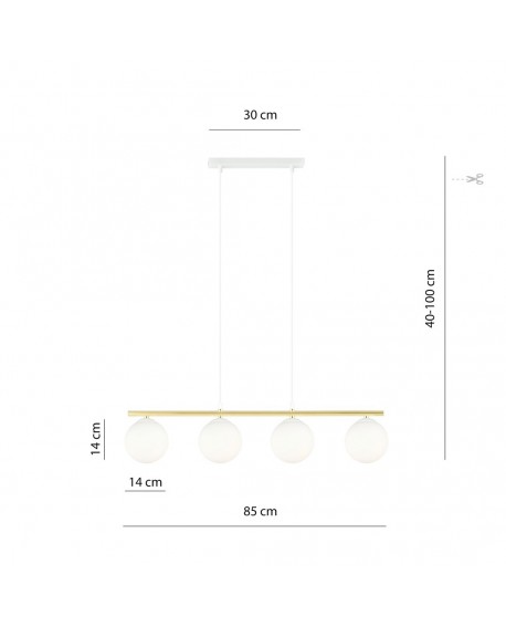LAMPA WISZĄCA ALLORA 4 BIAŁE KULE EMIBIG