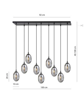 LAMPA WISZĄCA ASTRAL 9 CZARNA GRAFITOWA EMIBIG