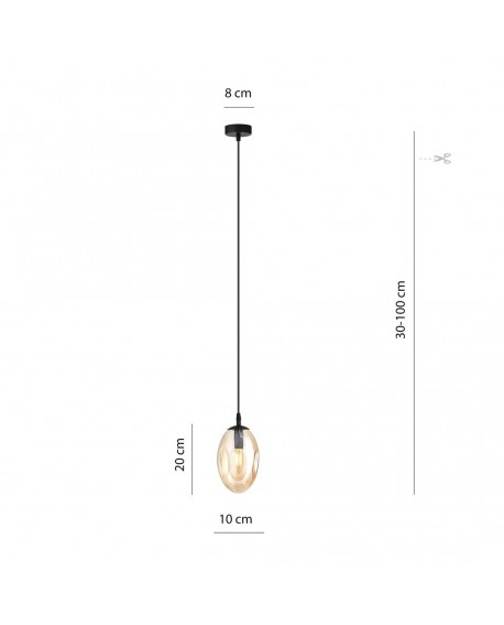 LAMPA WISZĄCA ASTRAL 1 CZARNA MIODOWA EMIBIG