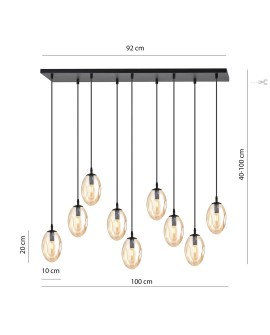 LAMPA WISZĄCA ASTRAL 9 CZARNA MIODOWA EMIBIG