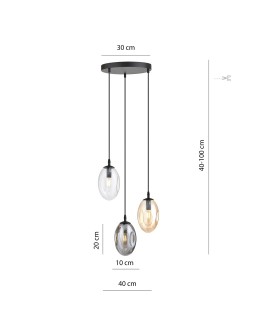 LAMPA WISZĄCA ASTRAL 3 CZARNA PREMIUM MIX EMIBIG