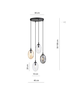 LAMPA WISZĄCA ASTRAL 4 CZARNA PREMIUM MIX EMIBIG