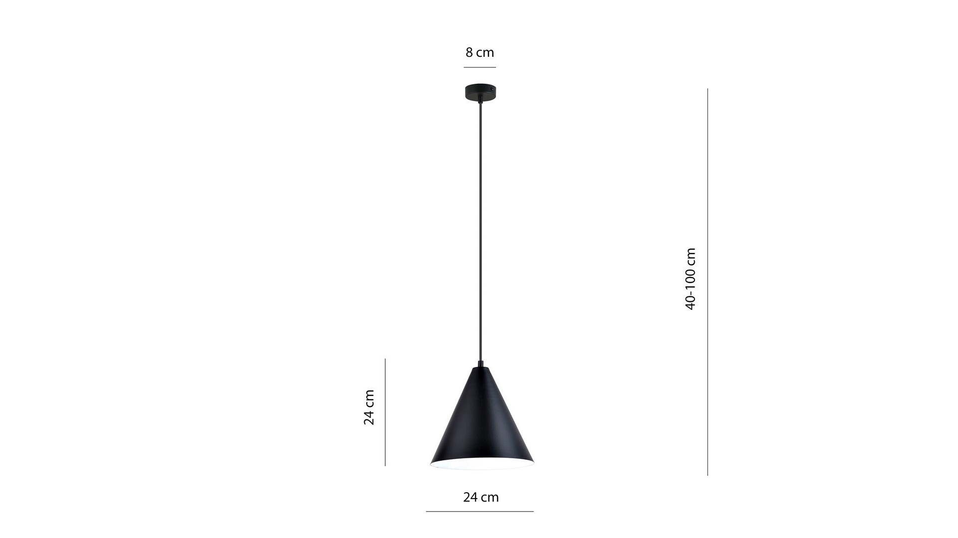 LAMPA WISZĄCA REBEL 1 CZARNA BIAŁA EMIBIG
