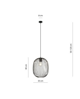 LAMPA WISZĄCA ONYX 1 CZARNA EMIBIG