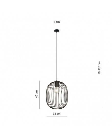 LAMPA WISZĄCA ONYX 1 CZARNA EMIBIG