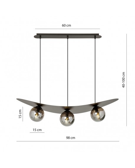 LAMPA WISZĄCA AURA 3 CZARNA GRAFITOWA EMIBIG