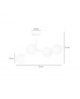 LAMPA SUFITOWA KALF 4-PUNKTOWA BIAŁA EMIBIG