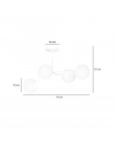 LAMPA SUFITOWA KALF 4-PUNKTOWA BIAŁA EMIBIG