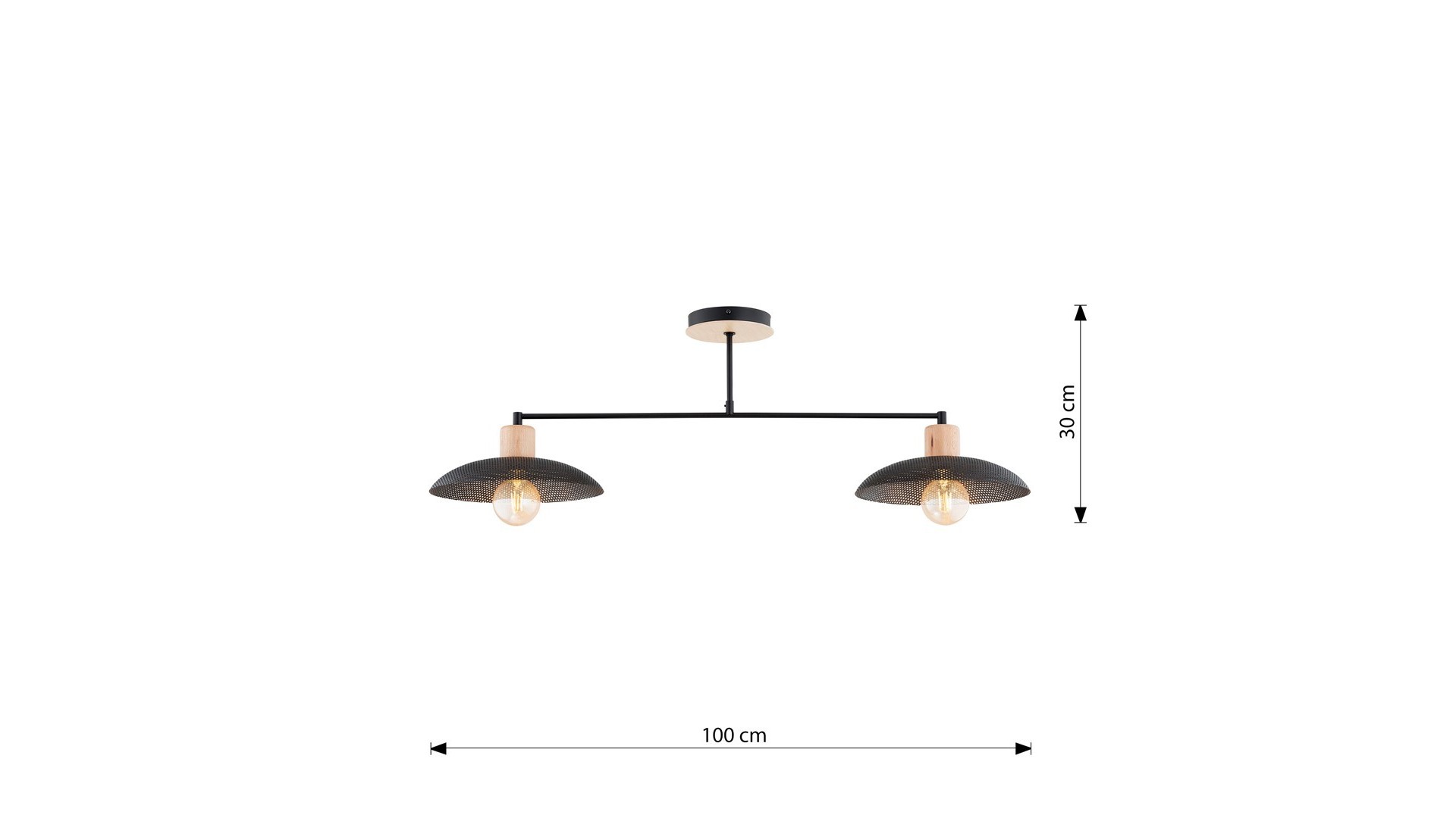 LAMPA SUFITOWA KOBE 2-PUNKTOWA CZARNA EMIBIG