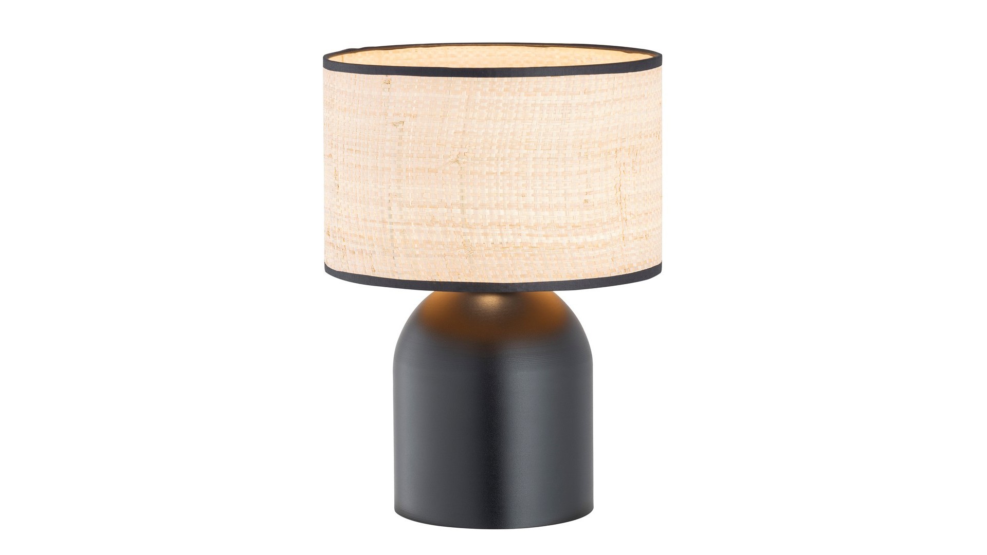 LAMPA BIURKOWA STOŁOWA ASPEN LN1 CZARNA/RATTANOWA EMIBIG