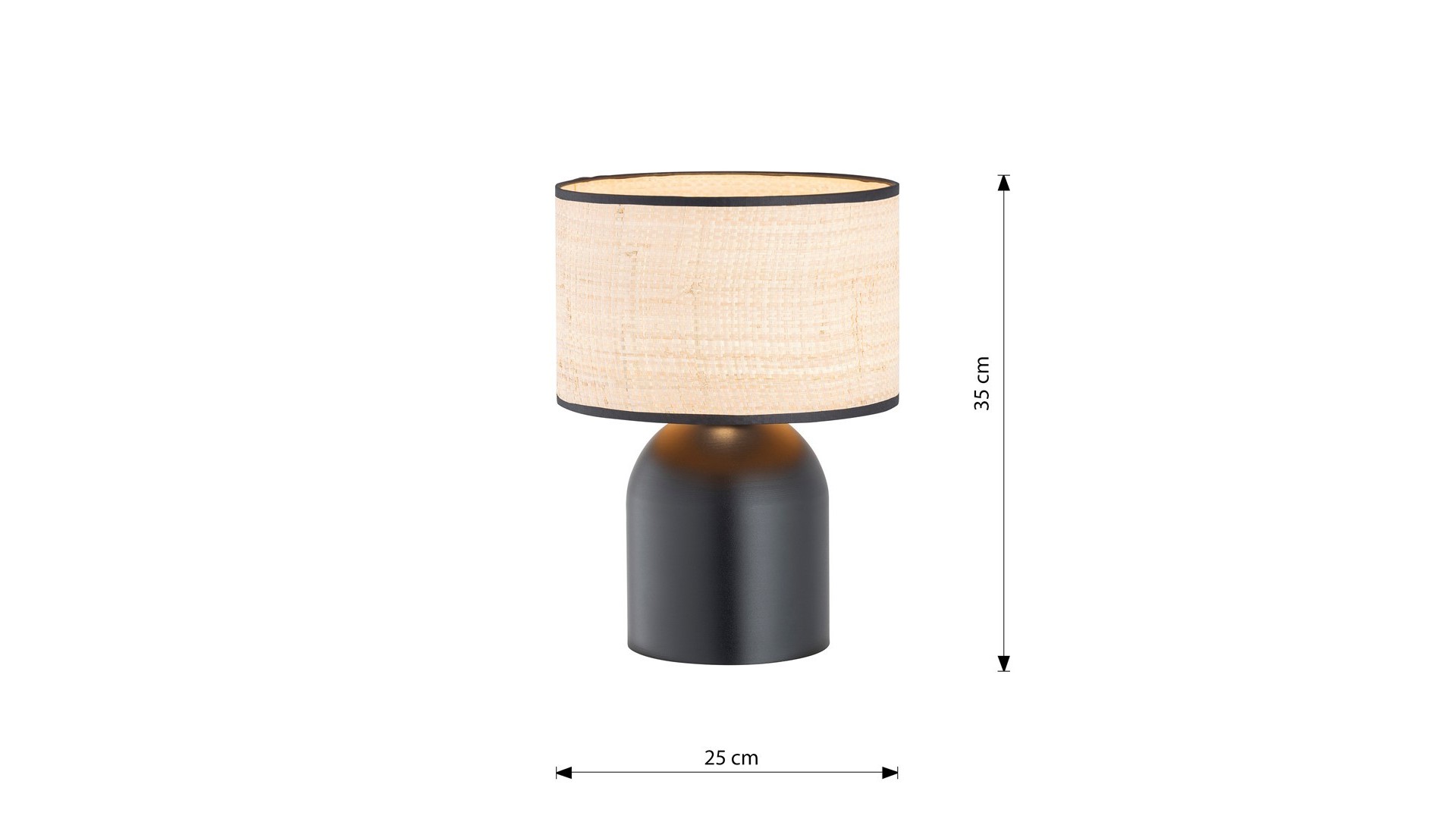 LAMPA BIURKOWA STOŁOWA ASPEN LN1 CZARNA/RATTANOWA EMIBIG