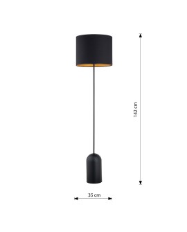 LAMPA PODŁOGOWA STOJĄCA ASPEN LP1 CZARNA/ZŁOTA EMIBIG