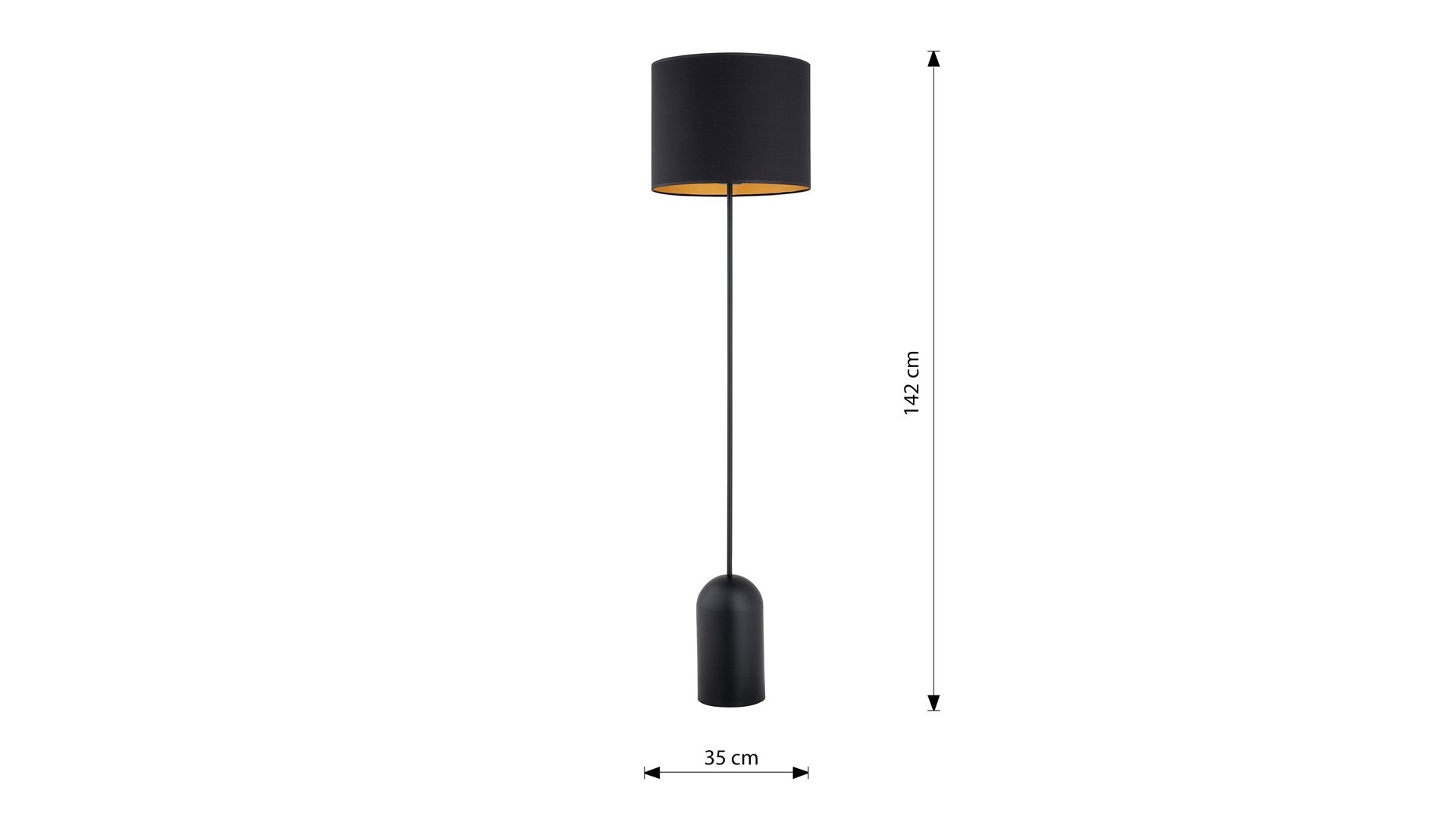 LAMPA PODŁOGOWA STOJĄCA ASPEN LP1 CZARNA/ZŁOTA EMIBIG
