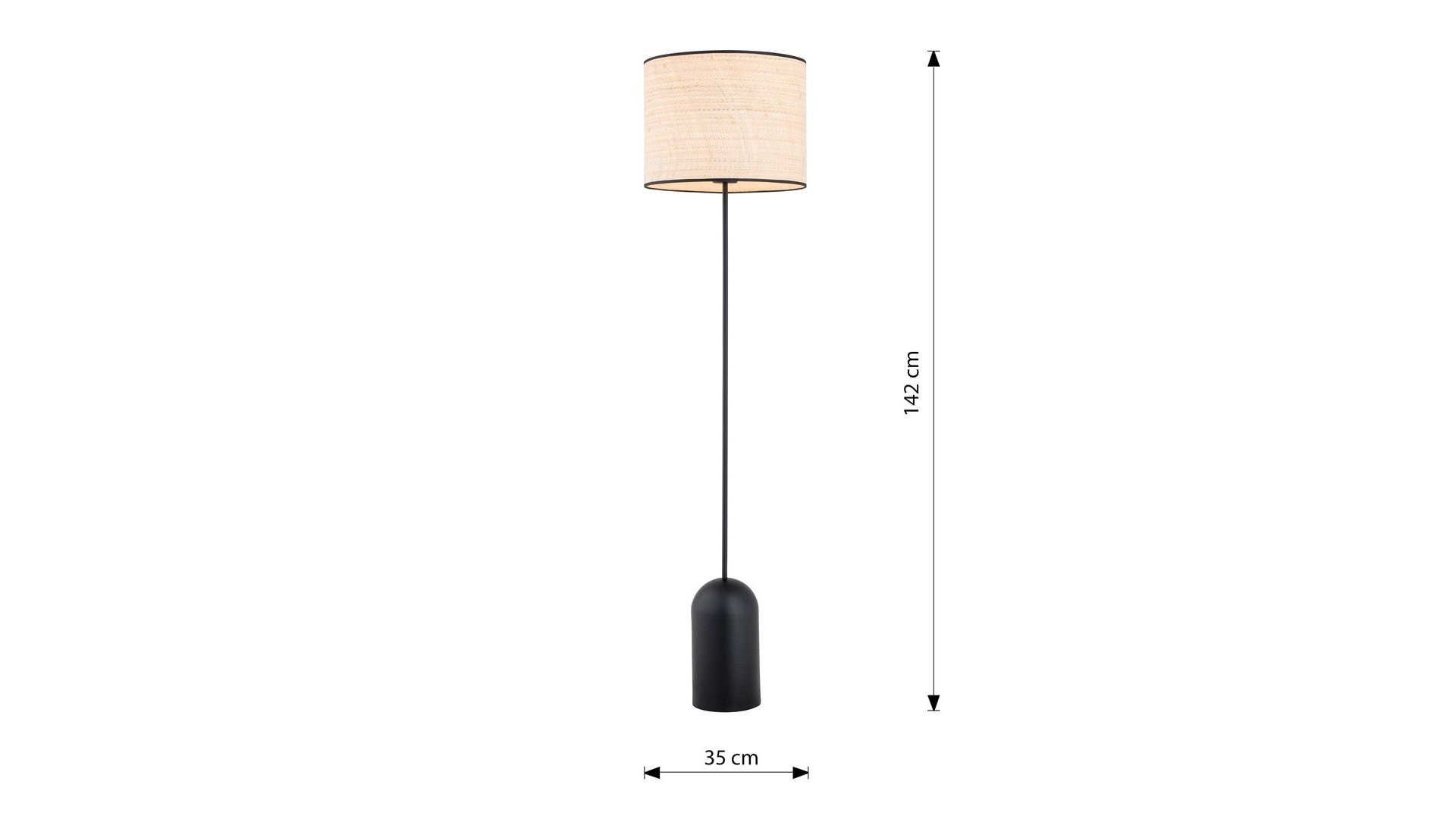 LAMPA PODŁOGOWA STOJĄCA ASPEN LP1 CZARNA/RATTANOWA EMIBIG