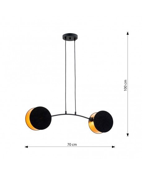 LAMPA WISZĄCA MOTIF 2 CZARNA ZŁOTA EMIBIG