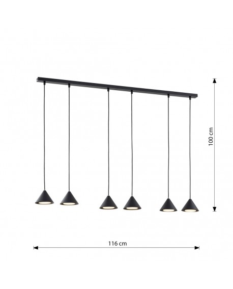 LAMPA WISZĄCA ELIT 6 CZARNA EMIBIG