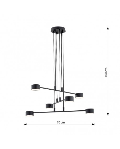 LAMPA WISZĄCA MODUS 6 CZARNA EMIBIG