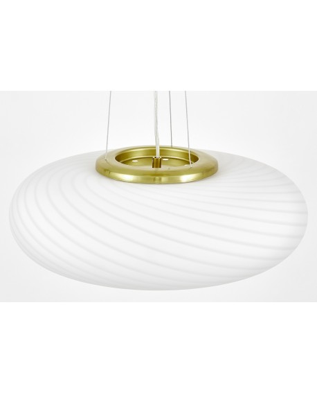 LAMPA WISZĄCA SUFITOWA NOWOCZESNA BIAŁO-ZŁOTA MONARTE D48 LUMINA DECO