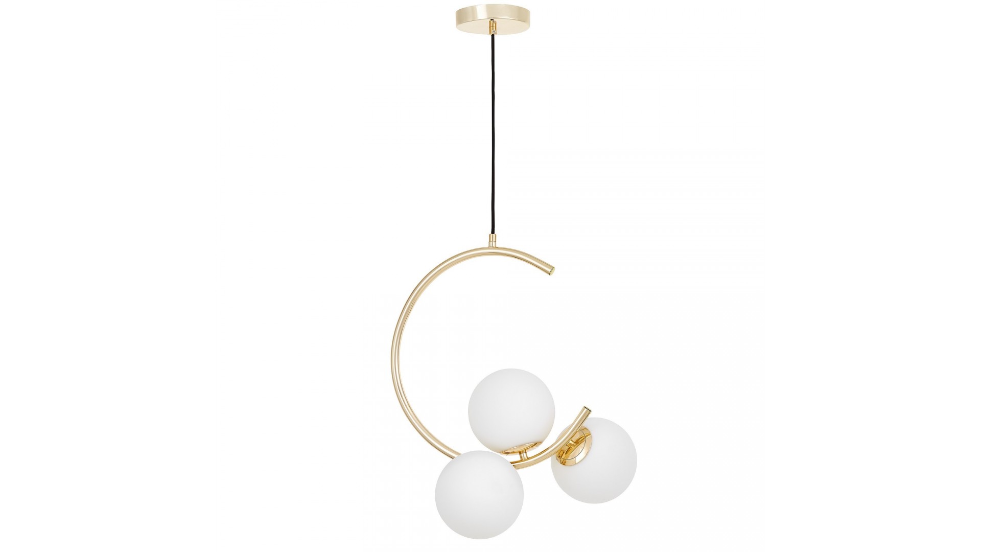 LAMPA WISZĄCA SUFITOWA NOWOCZESNA ZŁOTA BIAŁE KULE BONIO 3 LUMINA DECO