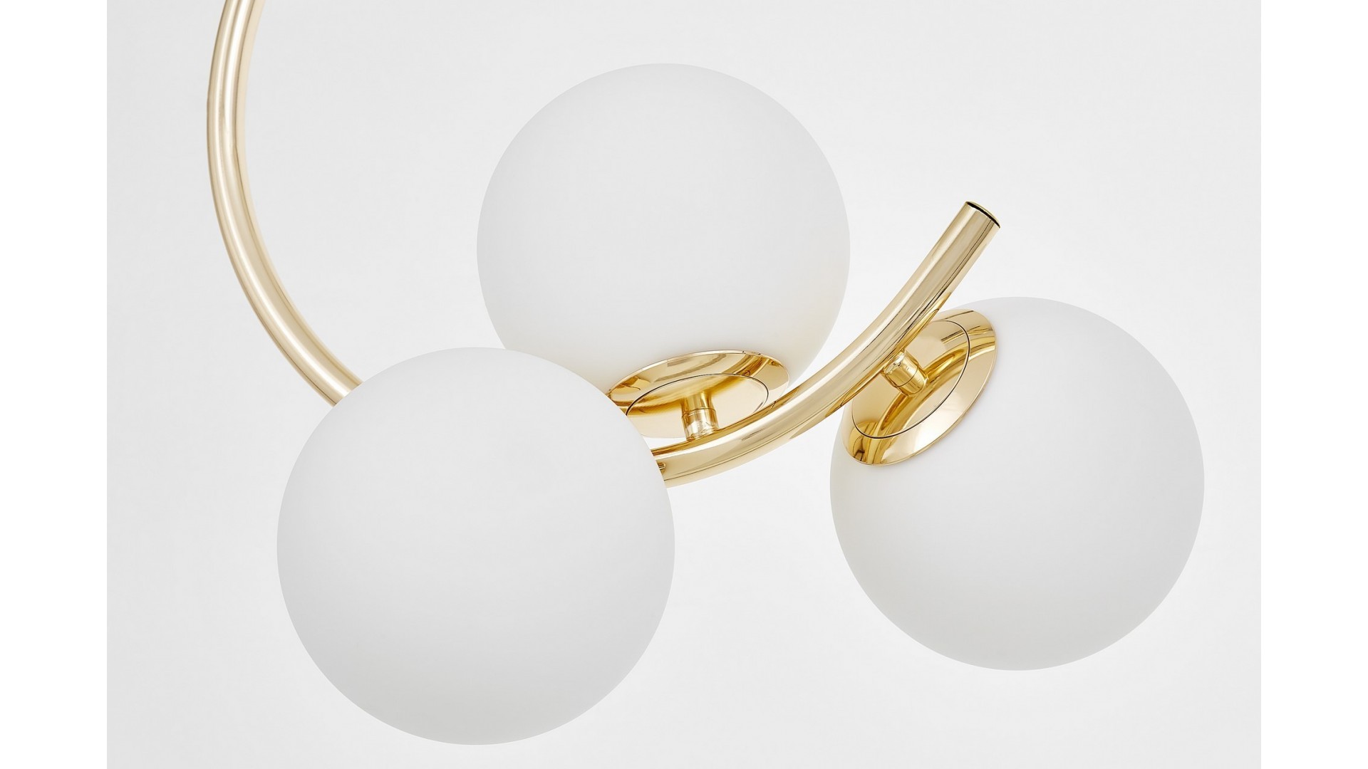 LAMPA WISZĄCA SUFITOWA NOWOCZESNA ZŁOTA BIAŁE KULE BONIO 3 LUMINA DECO